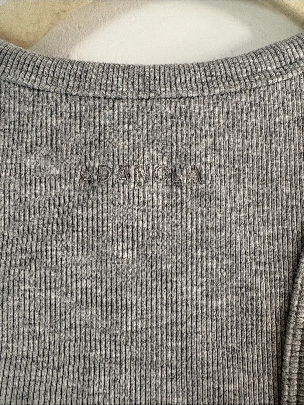 Adanola Light Grey Ribbed Halter Crop Top - Picture 5 of 6